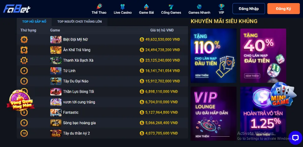 Khuyến mãi hoàn trả cao 777king99